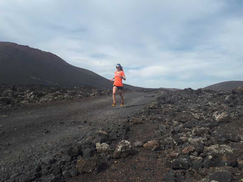 Me running among the volcanoes